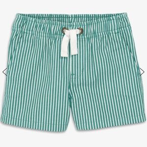 Primary Green and White Striped Kids Shorts